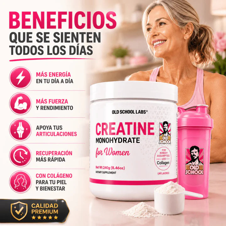 Creatina para Mujeres Más Fuerza, Más Glúteo, Más Resultados